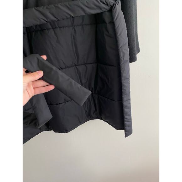 EILEEN FISHER Recycled Nylon with Boiled Wool Black Coat Size Small - Picture 10 of 11
